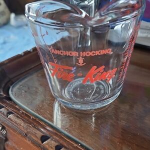 Anchor Hocking Fire-King Clear Glass Measuring Cup with Red Markings